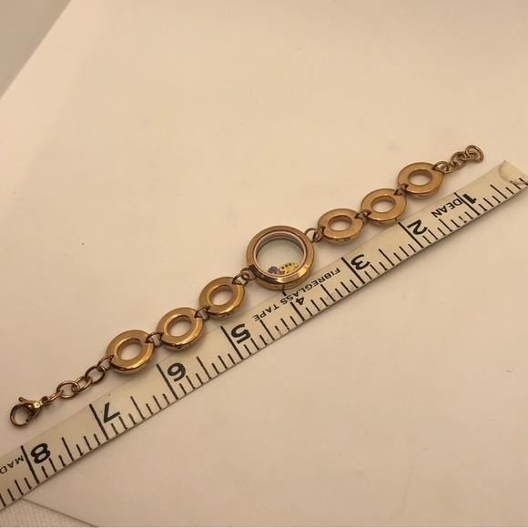 My Journey Locket Rose Gold Tone Living Locket w 2 Charms 7.5” - 8” Adjustable - Picture 3 of 3